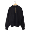 POINT COTTON OVERSIZED DOLMAN ZIP TOP