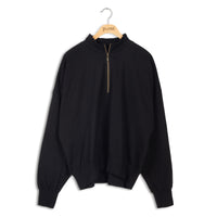 POINT COTTON OVERSIZED DOLMAN ZIP TOP