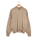 POINT COTTON OVERSIZED DOLMAN ZIP TOP