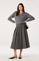 ASTR PLEATED WOOL SKIRT