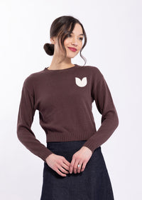 KNITTED SHERPA BUD CREWNECK SWEATER