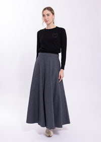 LATITUDE HOUNDSTOOTH BIAS SKIRT