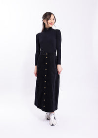 LATITUDE CORDUROY FRONT SNAP SKIRT