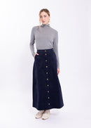 LATITUDE CORDUROY FRONT SNAP SKIRT