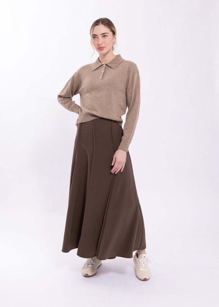 MONN OUTSIDE SEAM SKIRT WITH SIDE GODETS