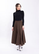 LATITUDE ZIP FRONT MIDI SKIRT