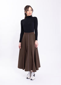 LATITUDE ZIP FRONT MIDI SKIRT