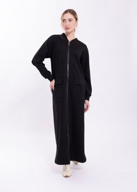 LATITUDE ZIP FRONT SWEATSHIRT DRESS