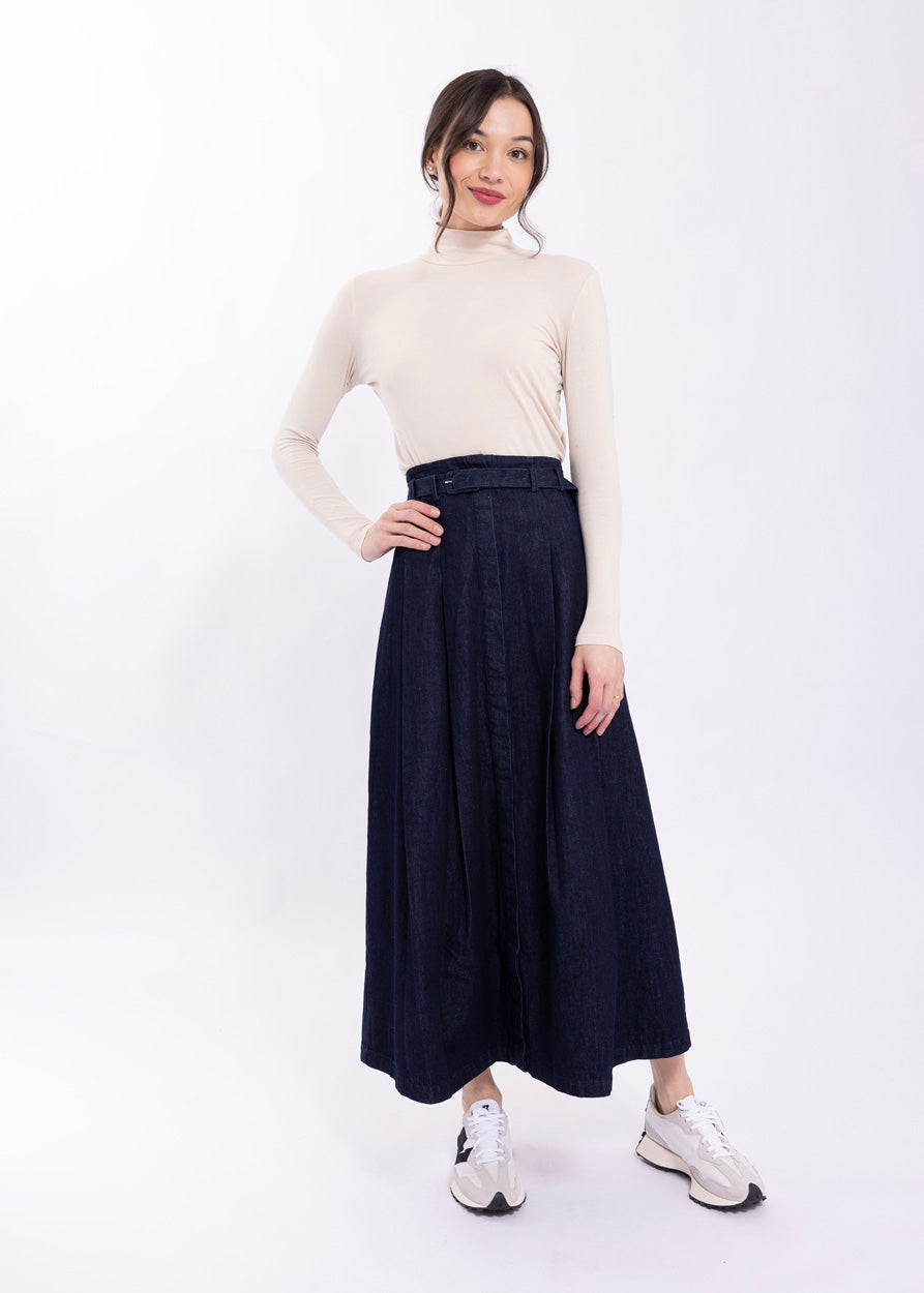 LATITUDE HIDDEN PLACKET BUTTONFRONT SKIRT