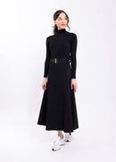LATITUDE DOUBLE BELT DENIM SKIRT