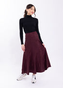 LATITUDE DRAPEY SUEDE PANELLED SKIRT