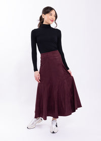 LATITUDE DRAPEY SUEDE PANELLED SKIRT