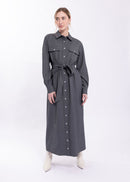 LATITUDE SNAP FRONT SHIRTDRESS