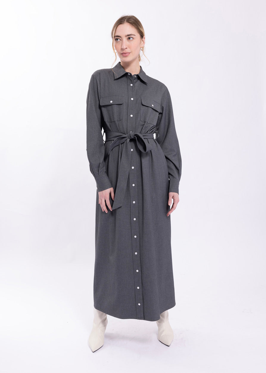 LATITUDE SNAP FRONT SHIRTDRESS