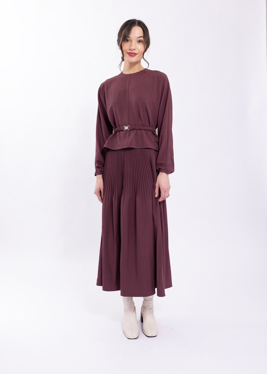 LATITUDE PLEATED MAXI SKIRT