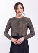 LATITUDE PRINTED CARDI & SHORT SLEEVE SET