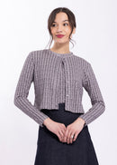 LATITUDE PRINTED CARDI & SHORT SLEEVE SET