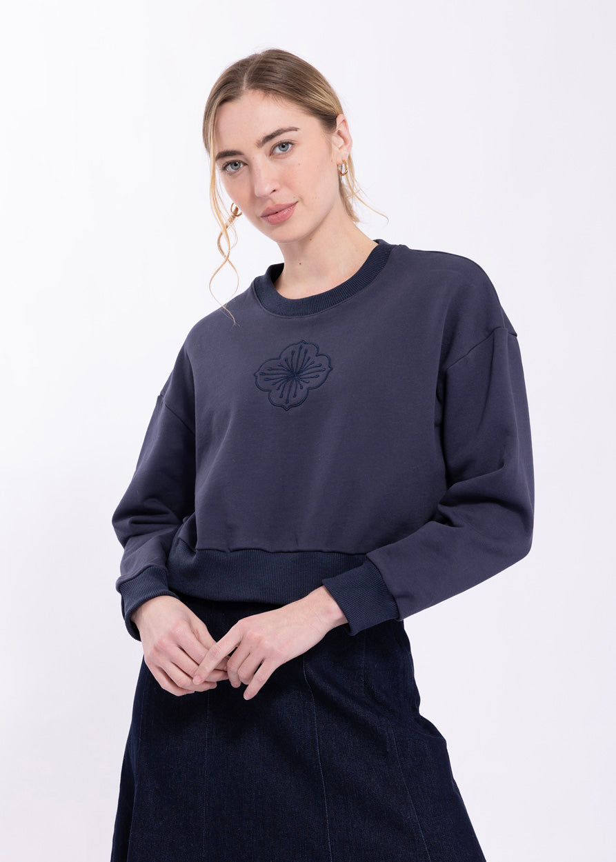 MONN ART DECO CROP SWEATSHIRT