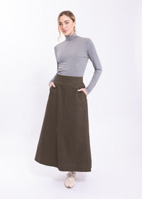 MONN FLARED SKIRT WITH TOPSTITCH DETAIL AND POCKETS