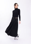 MAPLE & CLIFF DROP YOKE PLEATED BUCKLE SKIRT