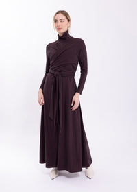 MAPLE & CLIFF FAUX WRAP MAXI DRESS