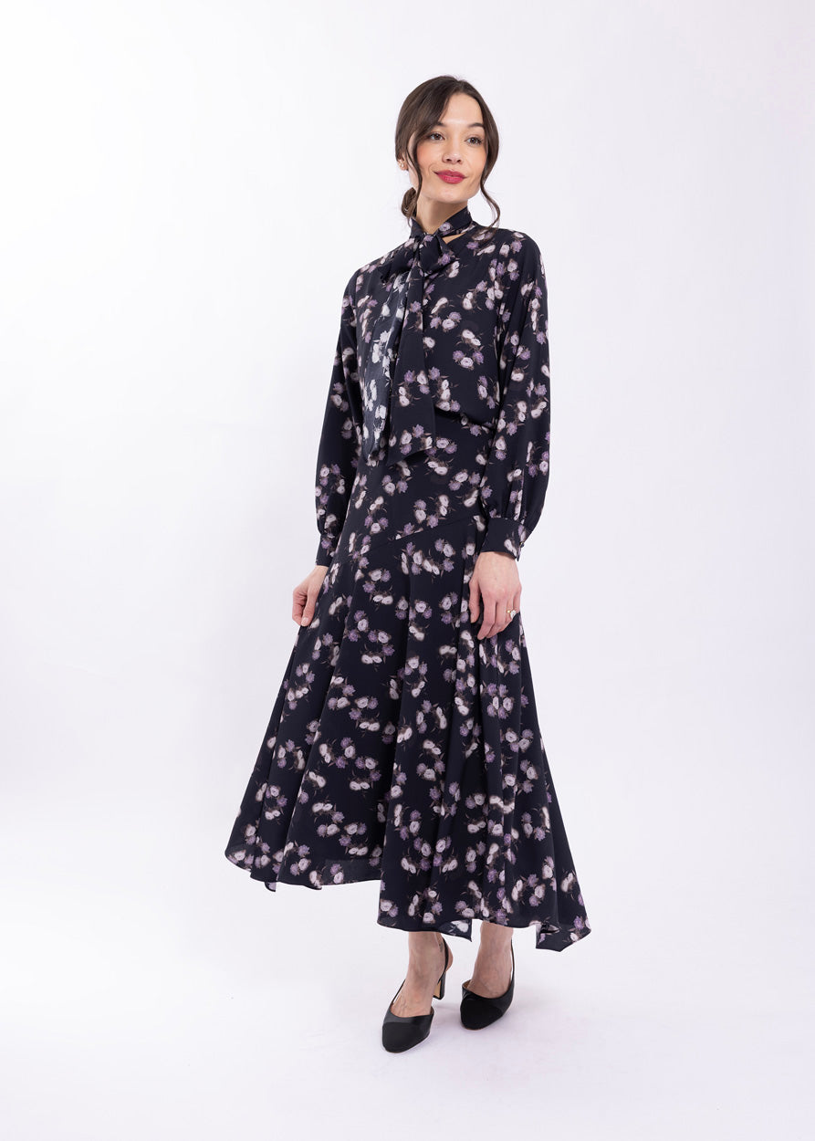MAPLE & CLIFF FLORAL ASYMMETRICAL SKIRT