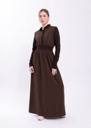 MAPLE & CLIFF TEXTURED KNIT SHIRT DRESS