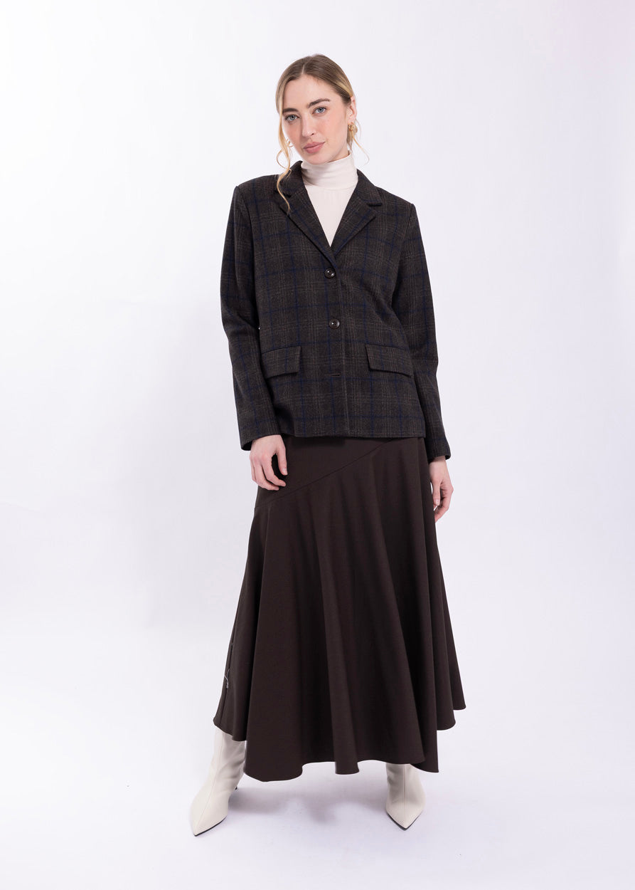 MAPLE & CLIFF PLAID BLAZER WITH POCKET FLAPS