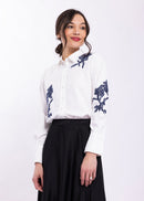 MAPLE & CLIFF EMBROIDERED BUTTON-UP SHIRT