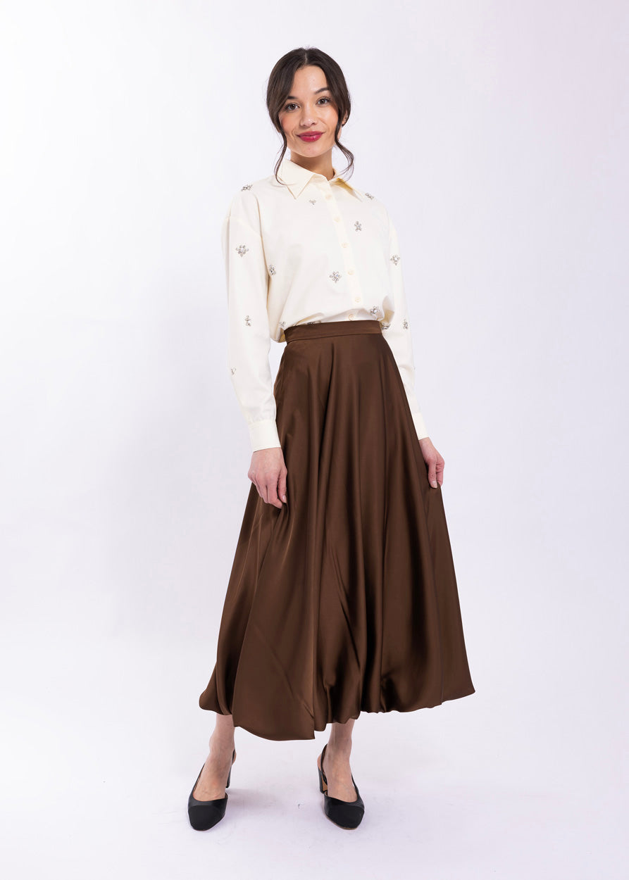 MAPLE & CLIFF OVERALL EMBELLISHED BUTTON-UP SHIRT