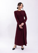 MAPLE & CLIFF SIDE KNOT CREPE DRESS