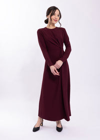 MAPLE & CLIFF SIDE KNOT CREPE DRESS