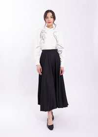 MAPLE & CLIFF PRINTED HIDDEN PLACKET BLOUSE