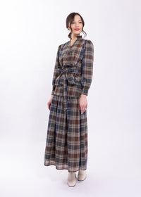 MAPLE & CLIFF BELTED PLAID BUTTON-UP