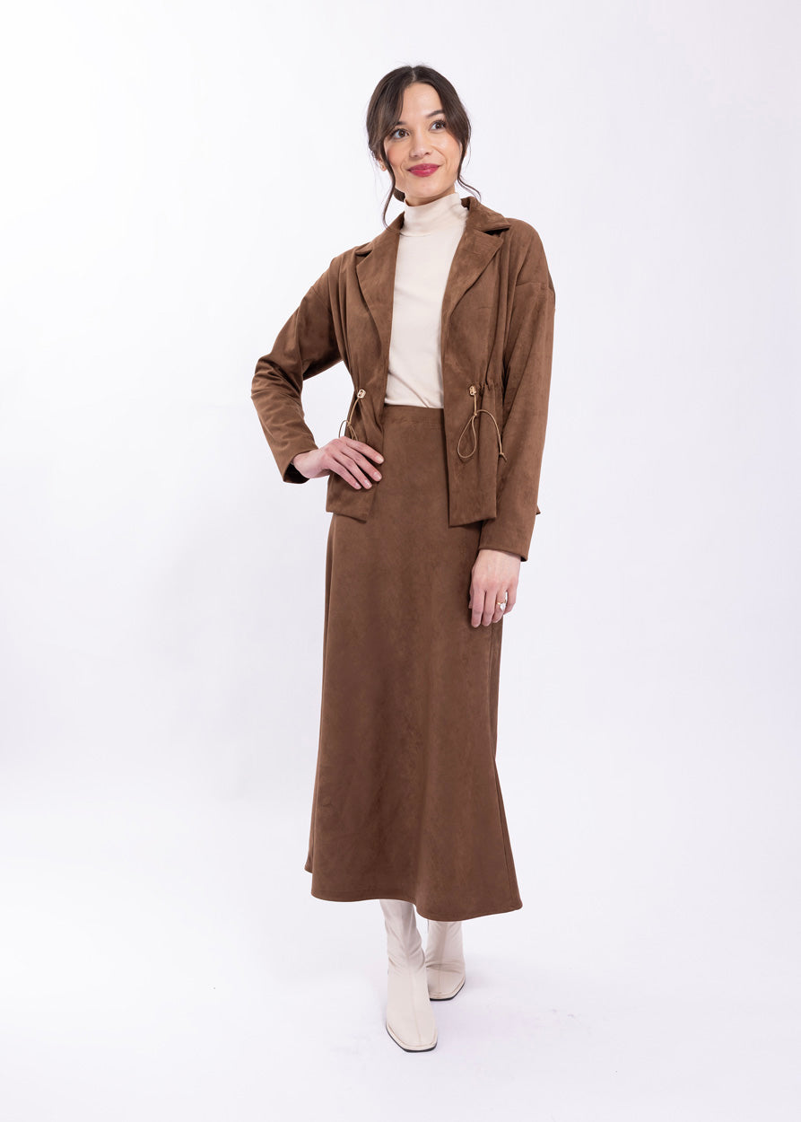 MAPLE & CLIFF SUEDE BIAS SKIRT