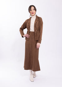 MAPLE & CLIFF SUEDE BIAS SKIRT
