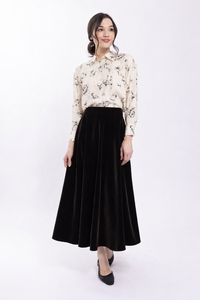 MAPLE & CLIFF FLARED VELVET SKIRT