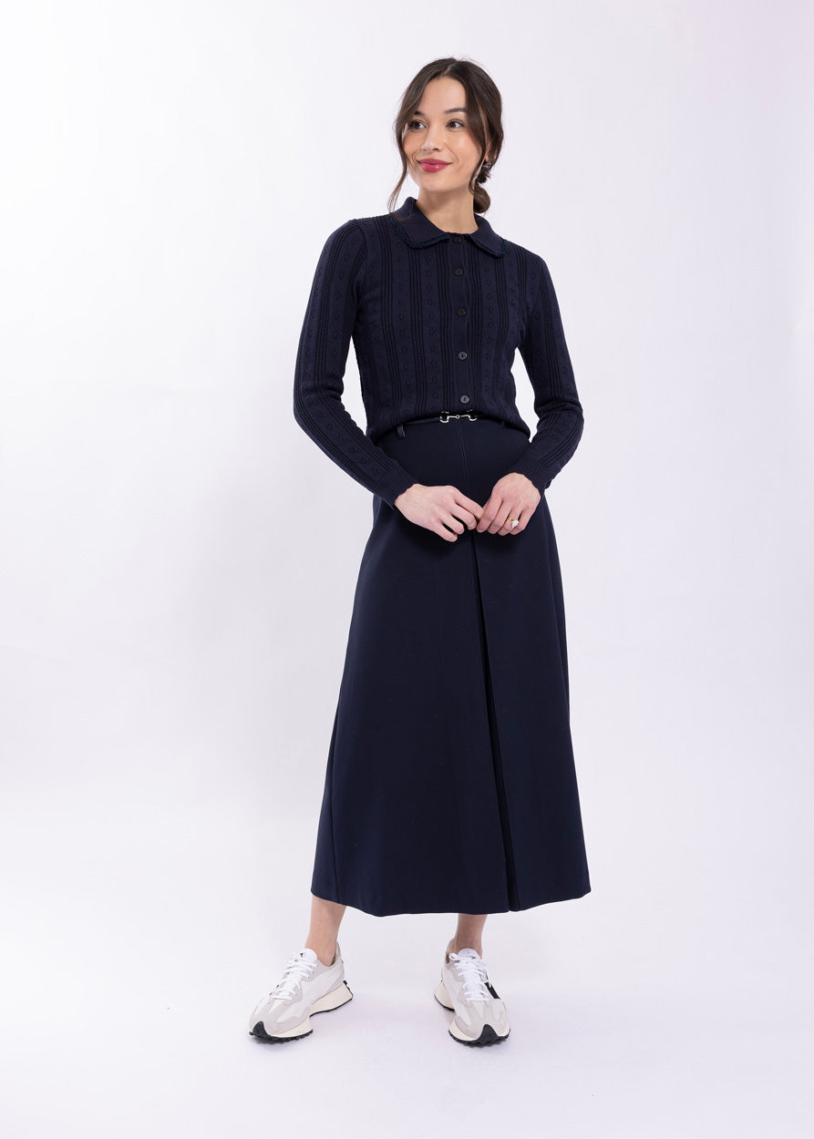 MAPLE & CLIFF HORSE BIT TRIM MIDI SKIRT