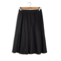 POINT LINEN GORED MID-LENGTH SKIRT