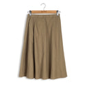 POINT LINEN GORED MID-LENGTH SKIRT