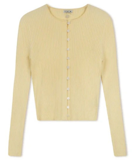 POINT RIBBED KNIT CARDI
