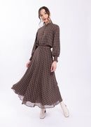 SOIE PLAID PLEATED SKIRT