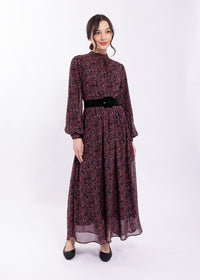 SOIE FLORAL CHIFFON DRESS