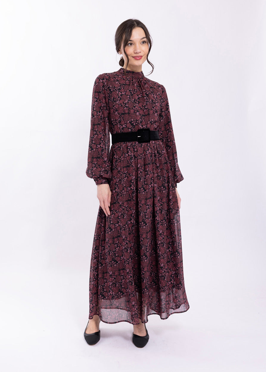SOIE FLORAL CHIFFON DRESS