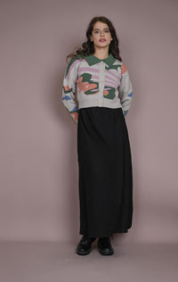 MCQUEEM FLORAL BUTTONDOWN COLLAR CARDI