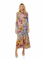 WEEKEND FLORAL DRESS W FRONT OVERLAY TIE